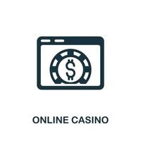 icône de casino en ligne. élément simple de la collection de casino. icône de casino en ligne créative pour la conception Web, les modèles, les infographies et plus encore vecteur