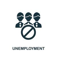 icône du chômage. élément simple de la collection de crise. icône de chômage créatif pour la conception Web, les modèles, les infographies et plus encore vecteur