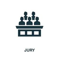 icône du jury. élément simple monochrome de la collection des droits civiques. icône de jury créatif pour la conception Web, les modèles, les infographies et plus encore vecteur