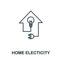 icône d'électricité domestique de la collecte d'énergie propre. symbole d'électricité domestique d'élément de ligne simple pour les modèles, la conception Web et les infographies vecteur