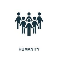 icône de l'humanité. élément simple monochrome de la collection des droits civiques. icône d'humanité créative pour la conception Web, les modèles, les infographies et plus encore vecteur