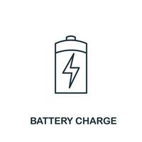 icône de charge de batterie de la collecte d'énergie propre. symbole de charge de batterie d'élément de ligne simple pour les modèles, la conception Web et les infographies vecteur