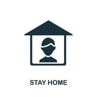icône de rester à la maison. élément simple de la collection de coronavirus. icône créative de séjour à la maison pour la conception Web, les modèles, les infographies et plus encore vecteur