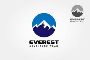 modèle de logo vectoriel d'usure d'aventure everest. insignes de logo de montagne.