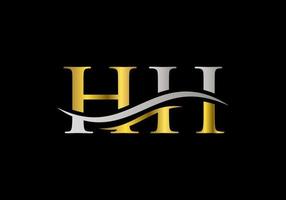 création de logo hh moderne pour l'identité de l'entreprise et de l'entreprise. lettre hh créative avec concept de luxe vecteur