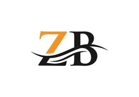 lettre zb créative avec concept de luxe. création de logo zb moderne pour l'identité de l'entreprise et de l'entreprise vecteur