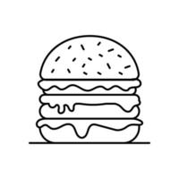 illustration de style de ligne d'icône de vecteur de hamburger. fichier eps10