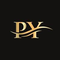 logo lié à la lettre py pour l'identité de l'entreprise et de l'entreprise. modèle vectoriel de lettre initiale py logo