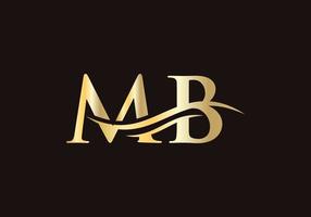 logo mb. monogramme lettre mb vecteur de conception de logo. création de logo de lettre mb