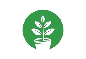 création de logo de jardin vert, modèle de conception de vecteur