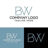 lettre initiale bw logo conception monogramme créatif moderne signe symbole icône vecteur