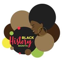 femme afro-américaine en affiche géométrique, mois de l'histoire des noirs, personnes de couleur vecteur