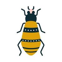 dessin animé abeille cerf avec cornes avec décor au dos dans le style art déco. illustration vectorielle d'un bogue pour logo, impression sur vêtements, image de marque vecteur