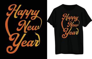 conception de t-shirt de bonne année vecteur