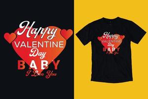 conception de t-shirt joyeuse saint valentin vecteur