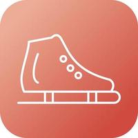 belle icône de vecteur de ligne de chaussure de patinage