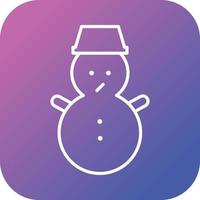 icône de vecteur ligne beau bonhomme de neige