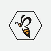 icône de conception d'illustrations de logo d'abeille vecteur