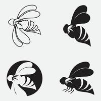 icône de conception d'illustrations de logo d'abeille vecteur