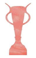 forme de silhouette du gagnant du trophée de la coupe de couleur réaliste de sport. coupe du trophée de contour aquarelle. illustration vectorielle vecteur