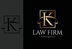 logo advogado, plaidoyer basé sur la lettre initiale k vecteur