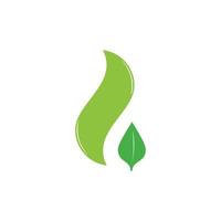 vecteur de logo de symbole de forme de feuille verte géométrique simple