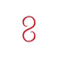 numéro 8 infinity vagues ruban courbes conception géométrique logo vecteur