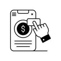 illustration de style glyphe d'icône de vecteur de paiement en ligne. fichier eps10