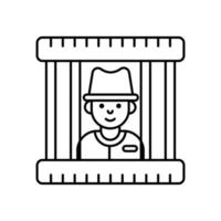 illustration de style d'icône de ligne vectorielle de prison. fichier eps10 vecteur