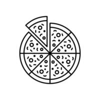 illustration de ligne de style d'icône de vecteur de pizza. fichier eps10