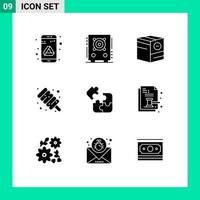 ensemble de 9 symboles d'icônes d'interface utilisateur modernes signes pour le jeu sweet box guimauve expédition éléments de conception vectoriels modifiables vecteur