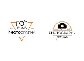 studio de photographie de modèle de logo. logo du photographe vecteur