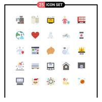 pack d'icônes vectorielles stock de 25 signes et symboles de ligne pour les éléments de conception vectoriels modifiables du site Web familial en ligne mère enfant vecteur