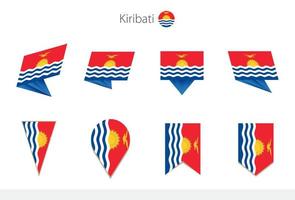 collection de drapeaux nationaux de kiribati, huit versions de drapeaux vectoriels de kiribati. vecteur