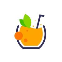 logo de smoothies aux fruits frais, illustration vectorielle d'icône de conception plate vecteur