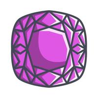 icône de diamant de coussin, adaptée à un large éventail de projets créatifs numériques. vecteur