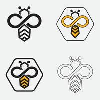 icône de conception d'illustrations de logo d'abeille vecteur