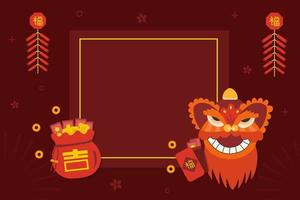 fond de vecteur de festival du nouvel an chinois. modèle d'affiche de couleur rouge vecteur nouvel an chinois.