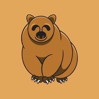 un gros ours brun souriant vecteur