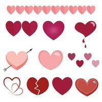 coeur forme collection vector illustration graphiques