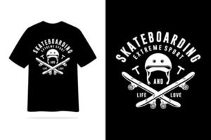 skateboarding sport extrême vie et amour tshirt design.eps vecteur