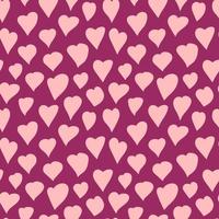 motif vectoriel de coeurs. différents types de coeurs sur fond violet. modèle sans couture dessiné à la main. décor de la Saint-Valentin.