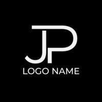 jp initiales logo design pro vecteur