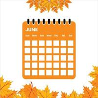 calendrier du mois de juin vecteur