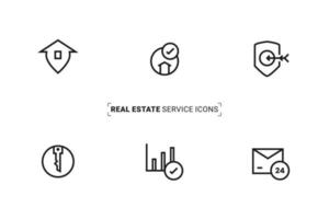 icônes de marketing immobilier à domicile pour une utilisation polyvalente. pour l'impression et la conception Web. vecteur