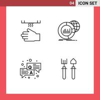 symboles d'icônes universels groupe de 4 couleurs plates modernes de bain infographie tableau de séchage qa éléments de conception vectoriels modifiables vecteur