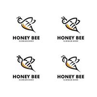 ensemble de modèles de conception de logo de concepts d'abeilles mellifères vecteur