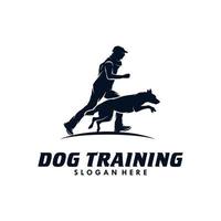 création de logo vectoriel de formation de chien homme