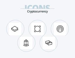 pack d'icônes de ligne de crypto-monnaie 5 conception d'icônes. peu affaire. crypto. devise. pièce de monnaie. crypto-monnaie vecteur