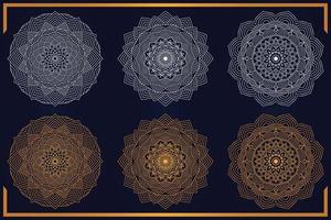 définir l'arrière-plan de conception de mandala ornemental de luxe, arrière-plan ornemental de luxe doré polyvalent vecteur